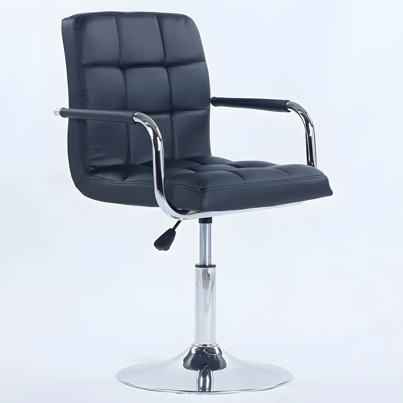 Faux Leather Adjustable Swivel Bar Stools with Backs Image - 7