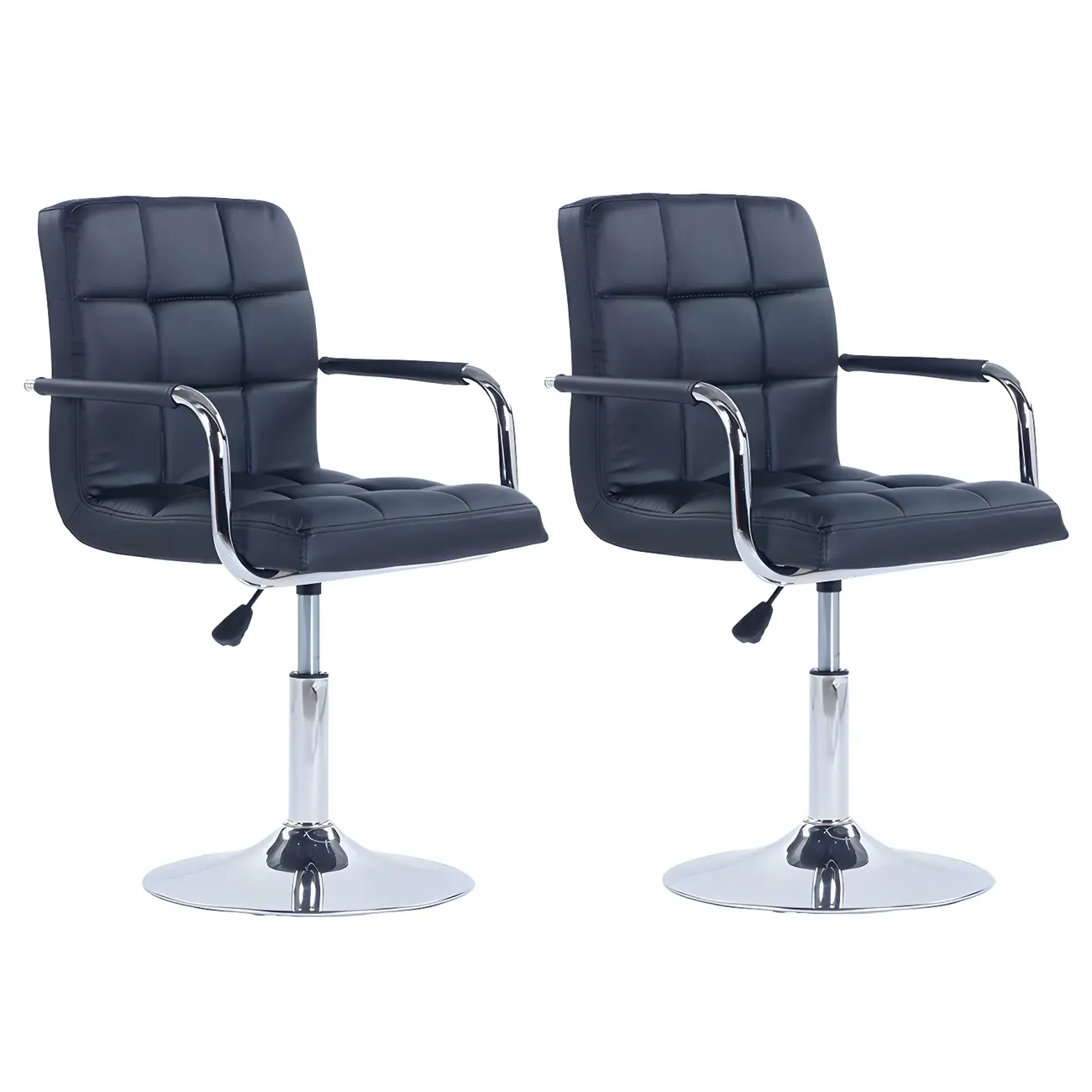 Faux Leather Adjustable Swivel Bar Stools with Backs Image - 14 | homeyfad