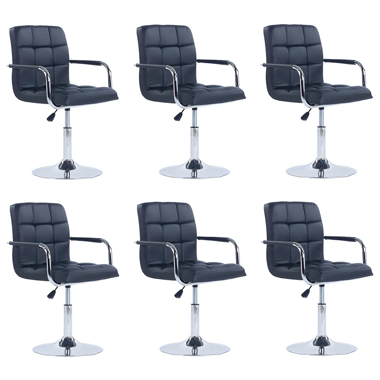 Faux Leather Adjustable Swivel Bar Stools with Backs Image - 16 | homeyfad