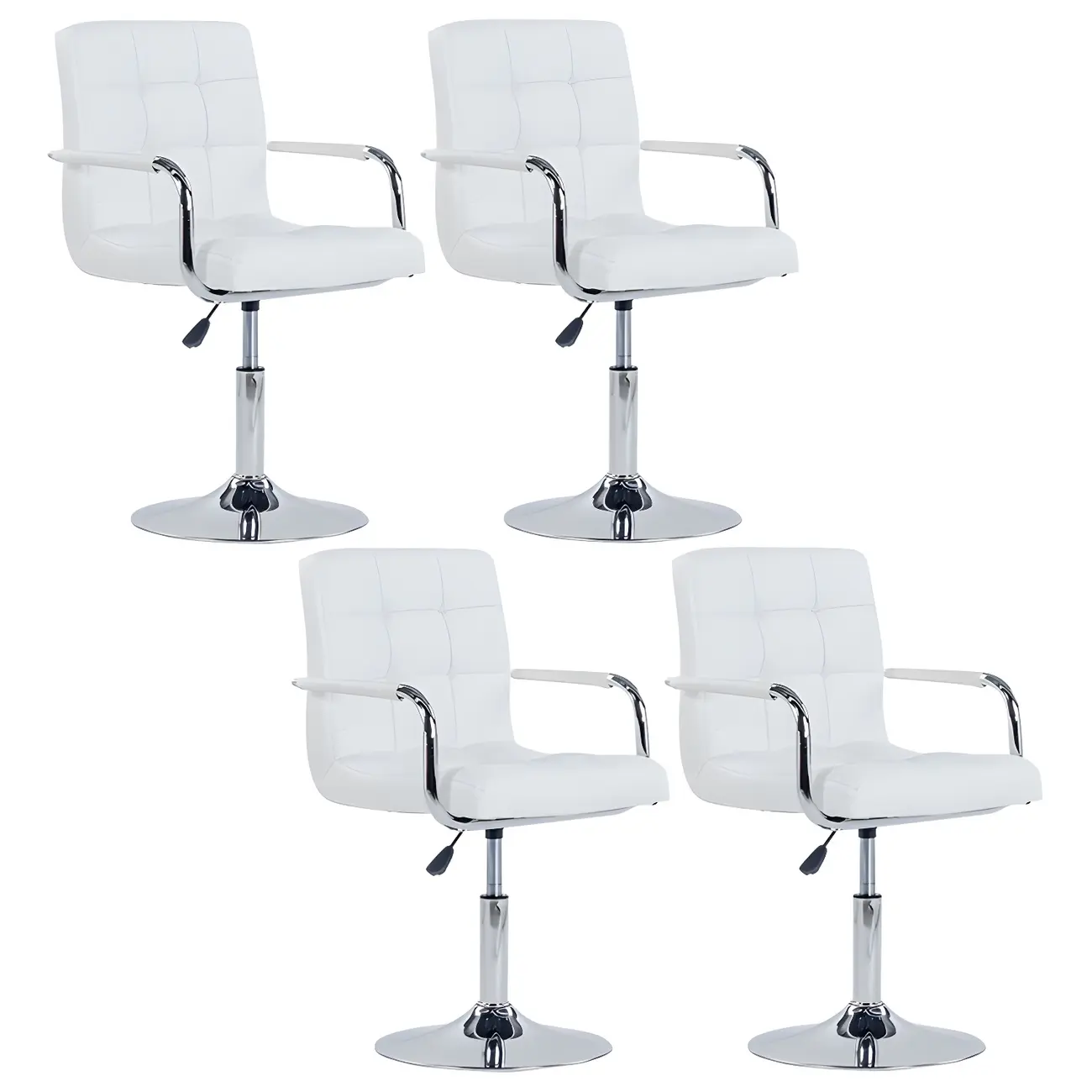 Faux Leather Adjustable Swivel Bar Stools with Backs Image - 20 | homeyfad