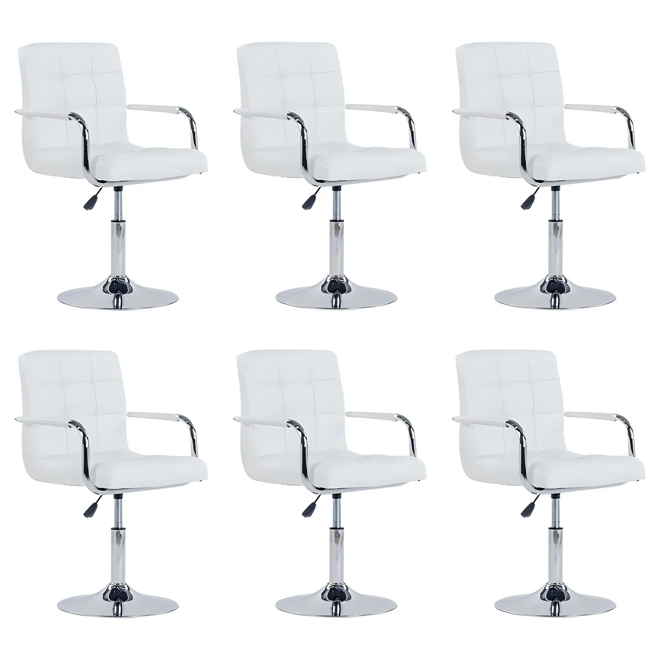 Faux Leather Adjustable Swivel Bar Stools with Backs Image - 21 | homeyfad