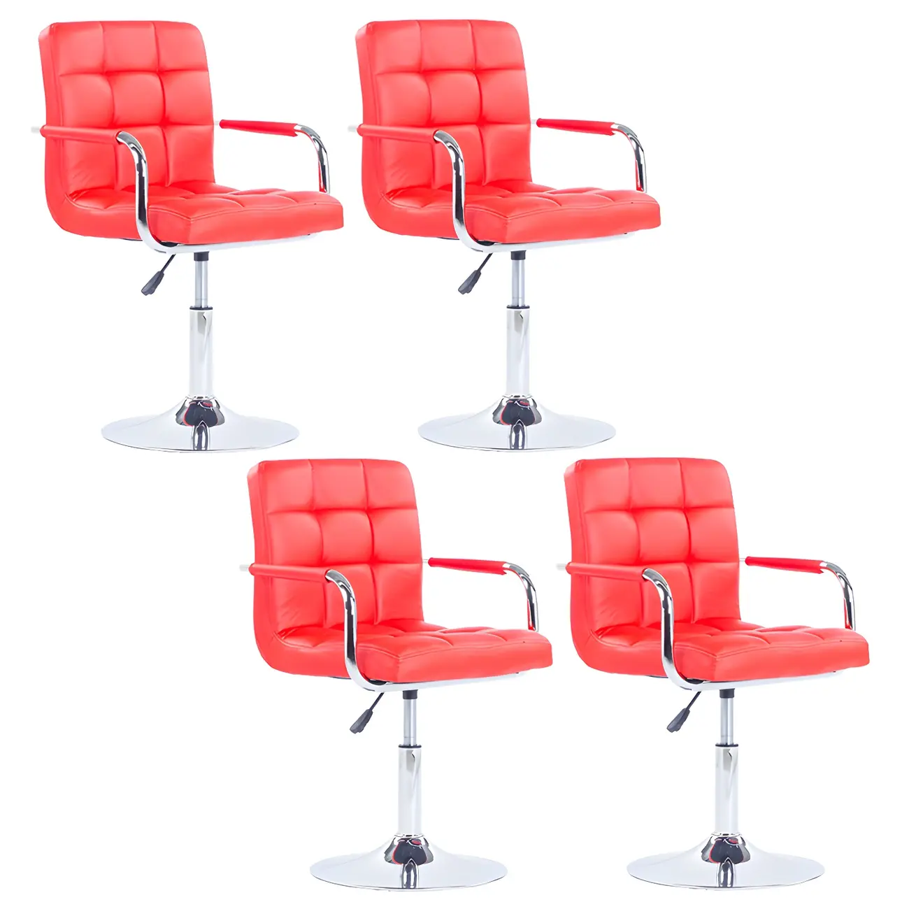 Faux Leather Adjustable Swivel Bar Stools with Backs Image - 26 | homeyfad