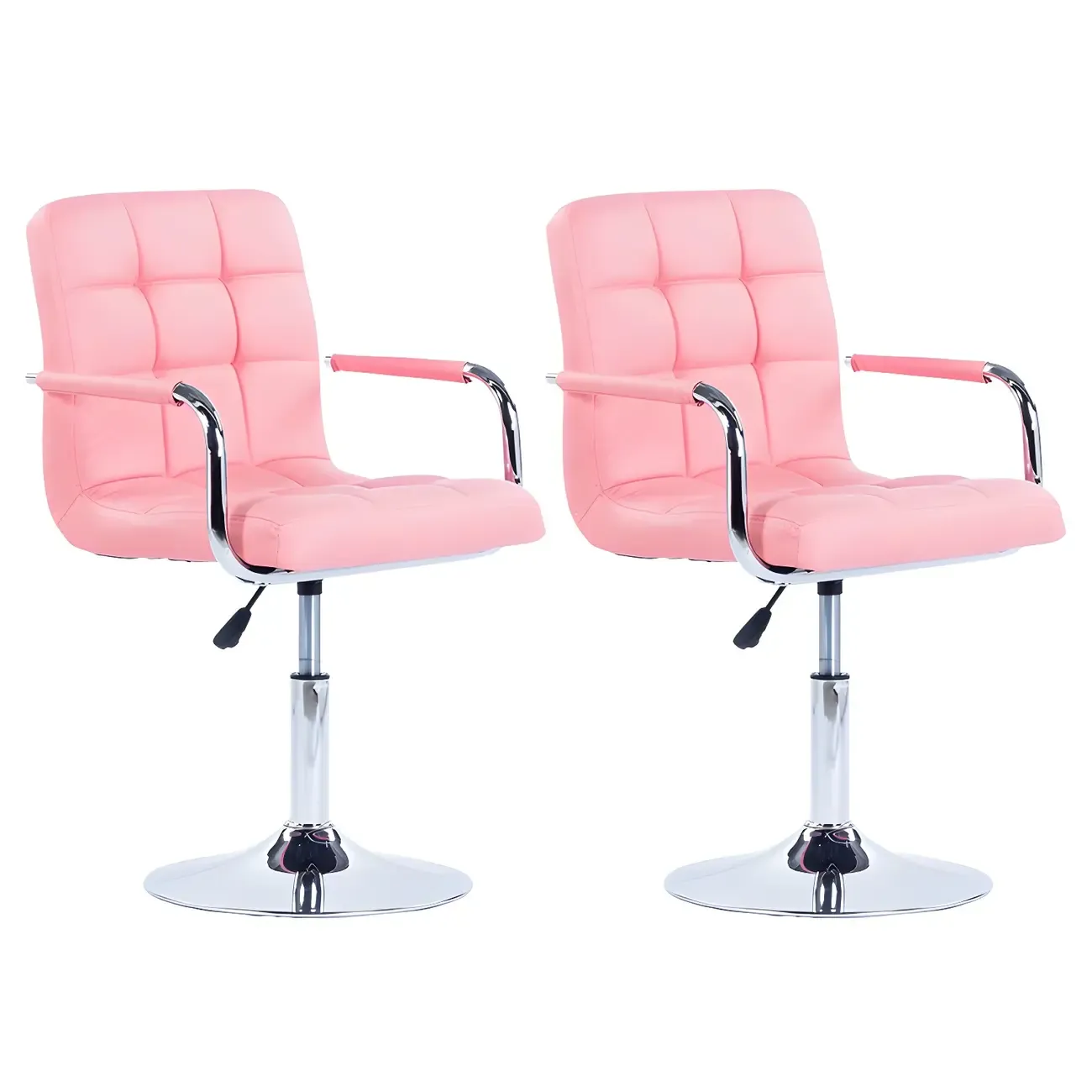 Faux Leather Adjustable Swivel Bar Stools with Backs Image - 29