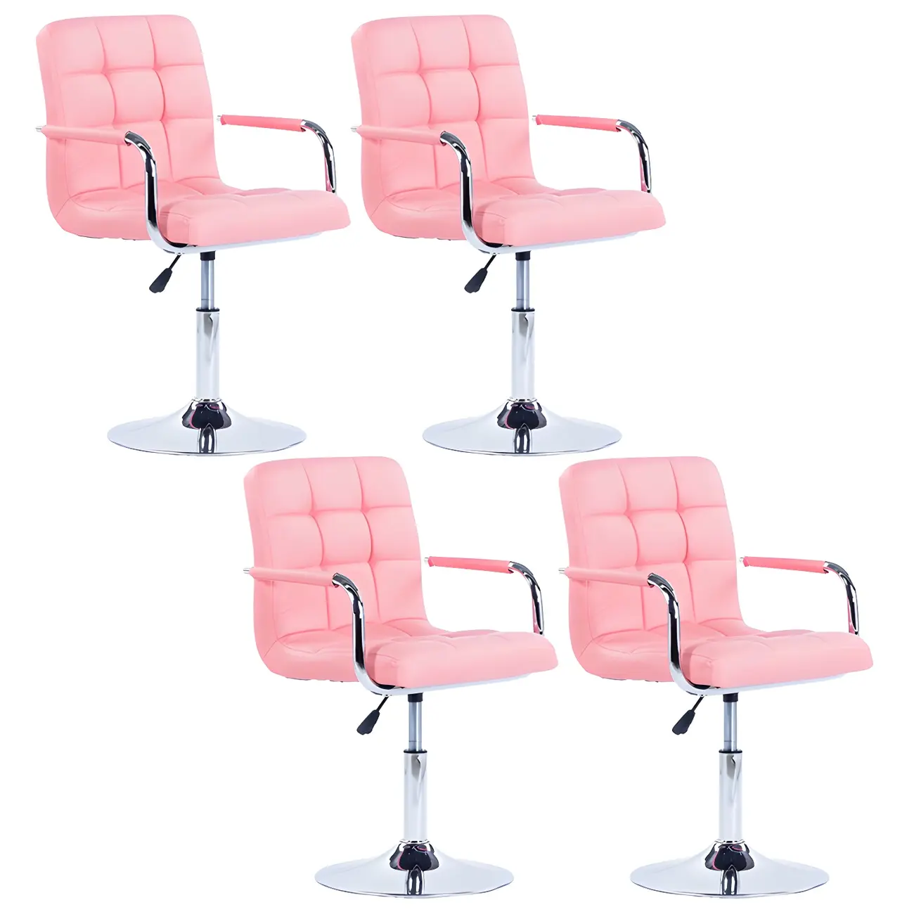 Faux Leather Adjustable Swivel Bar Stools with Backs Image - 30 | homeyfad