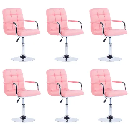 Faux Leather Adjustable Swivel Bar Stools with Backs Image - 31