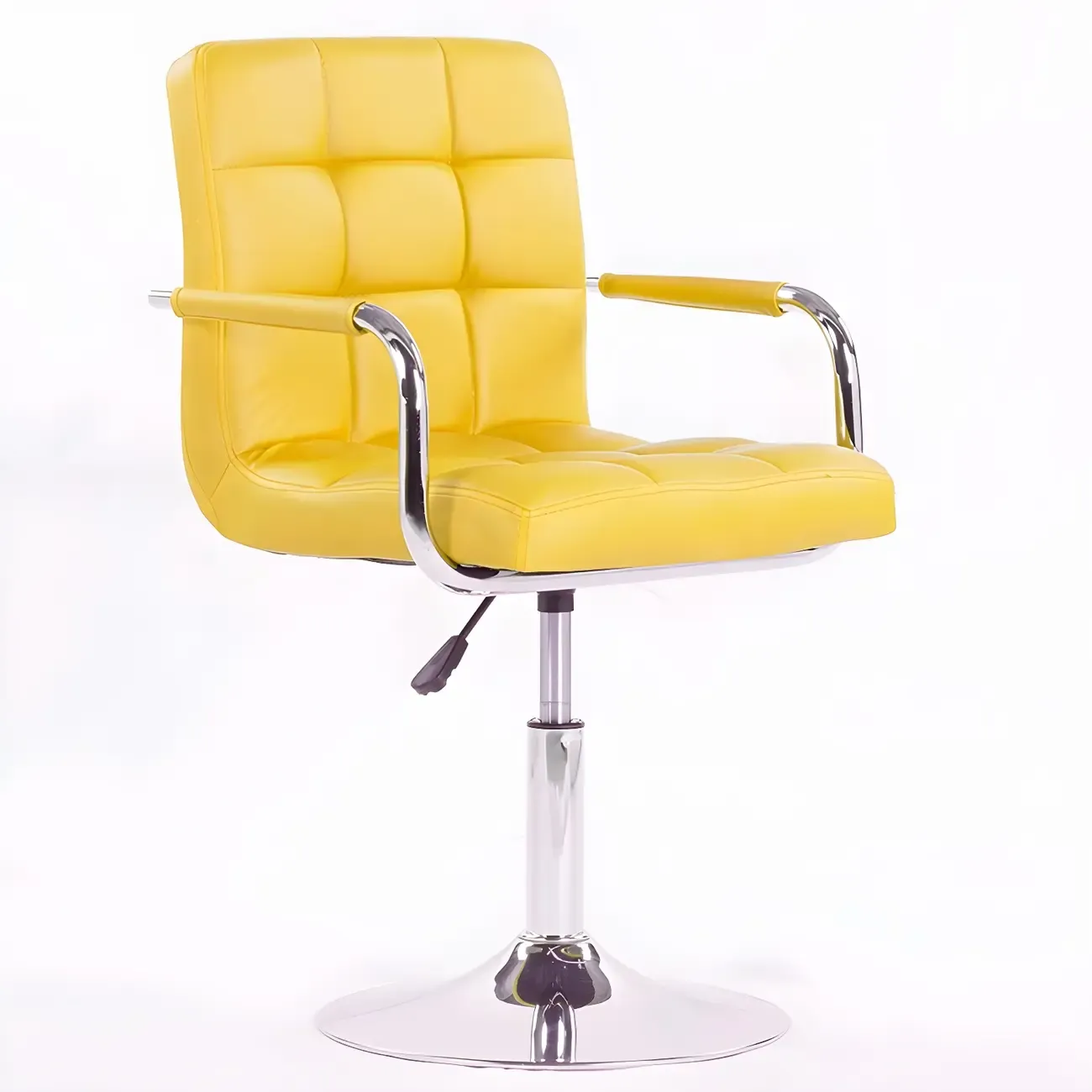 Faux Leather Adjustable Swivel Bar Stools with Backs Image - 32