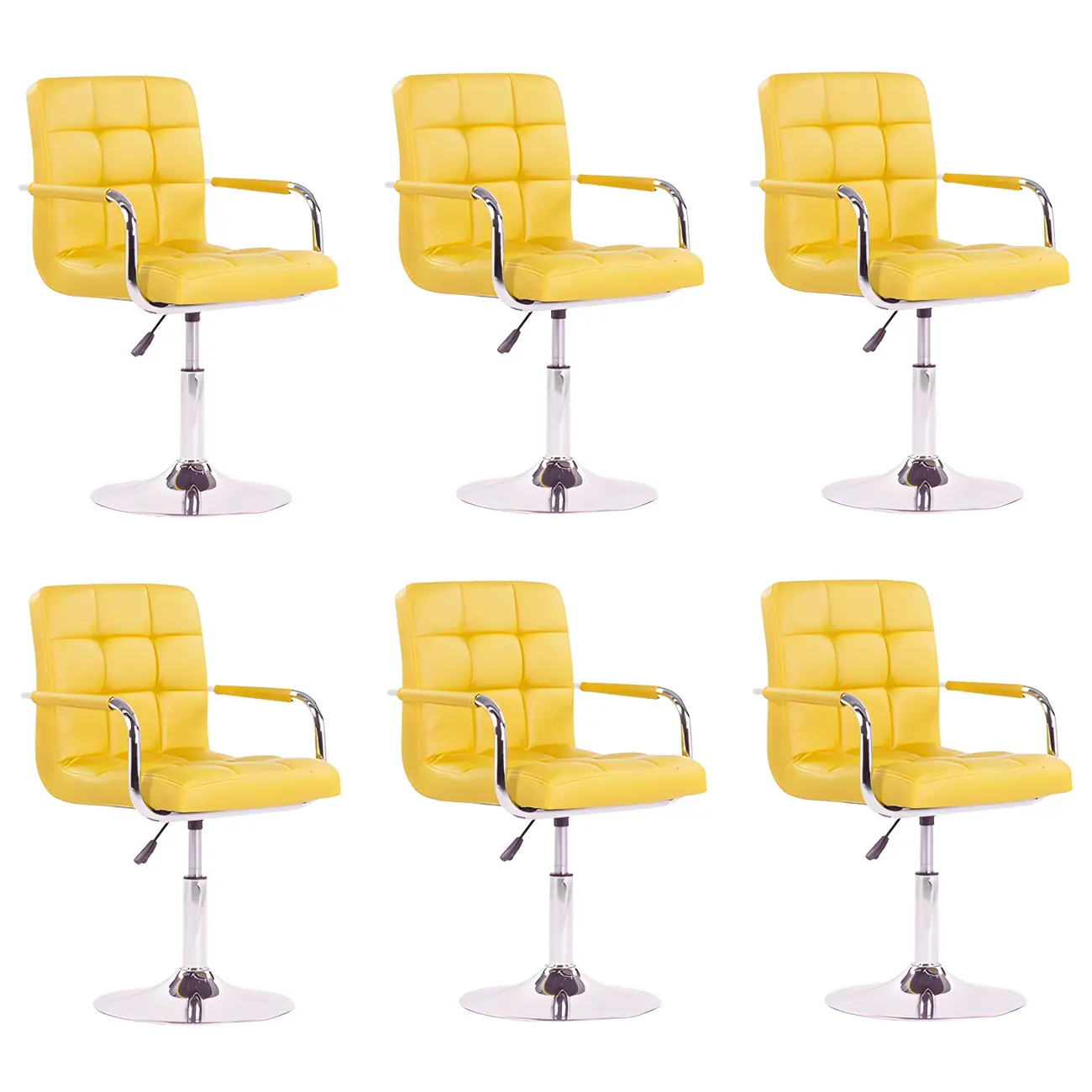 Faux Leather Adjustable Swivel Bar Stools with Backs Image - 35 | homeyfad