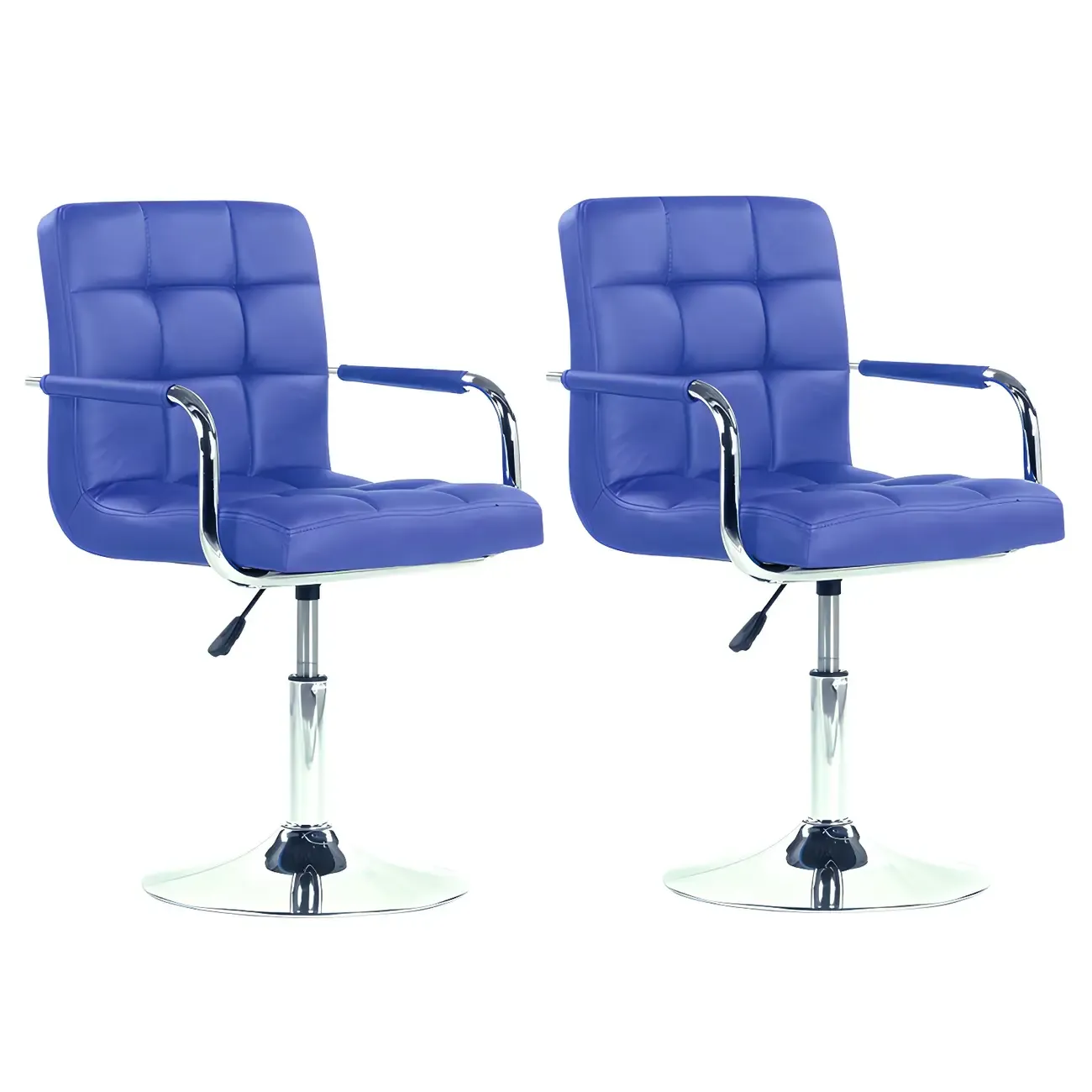 Faux Leather Adjustable Swivel Bar Stools with Backs Image - 37