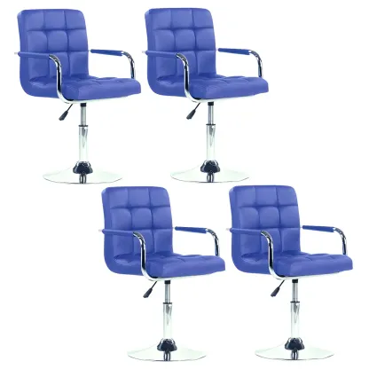Faux Leather Adjustable Swivel Bar Stools with Backs Image - 38