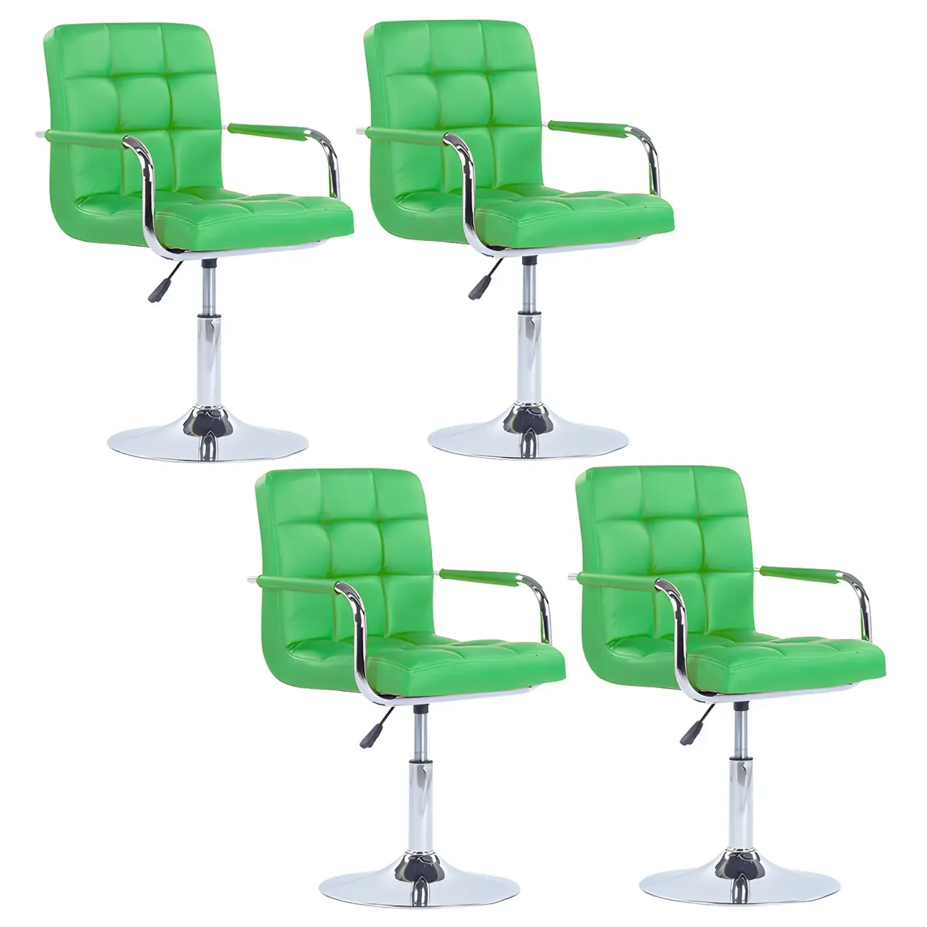 Faux Leather Adjustable Swivel Bar Stools with Backs Image - 42