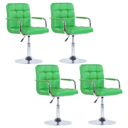 Faux Leather Adjustable Swivel Bar Stools with Backs Image - 42