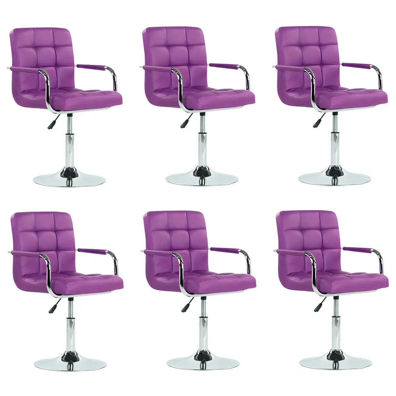 Faux Leather Adjustable Swivel Bar Stools with Backs Image - 47