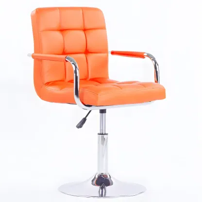 Faux Leather Adjustable Swivel Bar Stools with Backs Image - 48