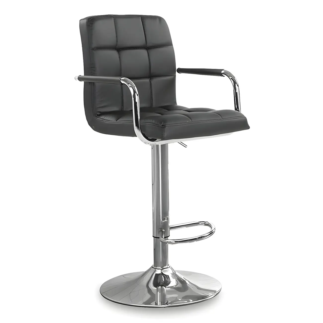 Faux Leather Adjustable Swivel Bar Stools with Backs Image - 56 | homeyfad