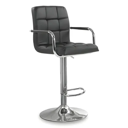 Faux Leather Adjustable Swivel Bar Stools with Backs Image - 56