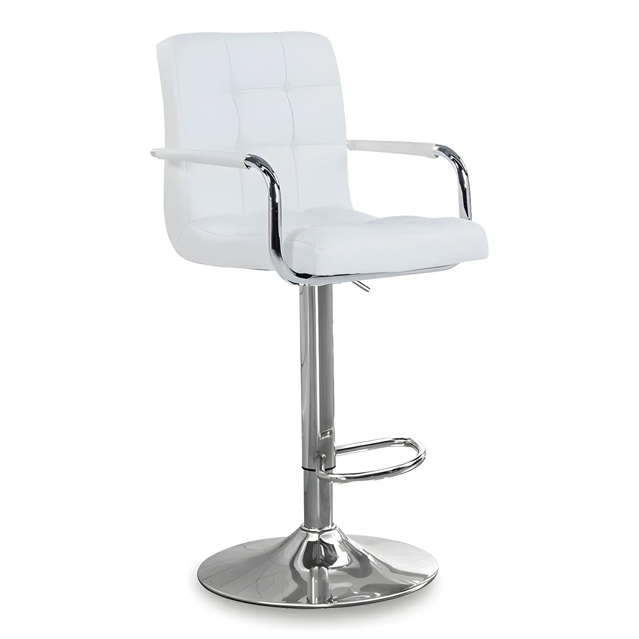 Faux Leather Adjustable Swivel Bar Stools with Backs Image - 60 | homeyfad