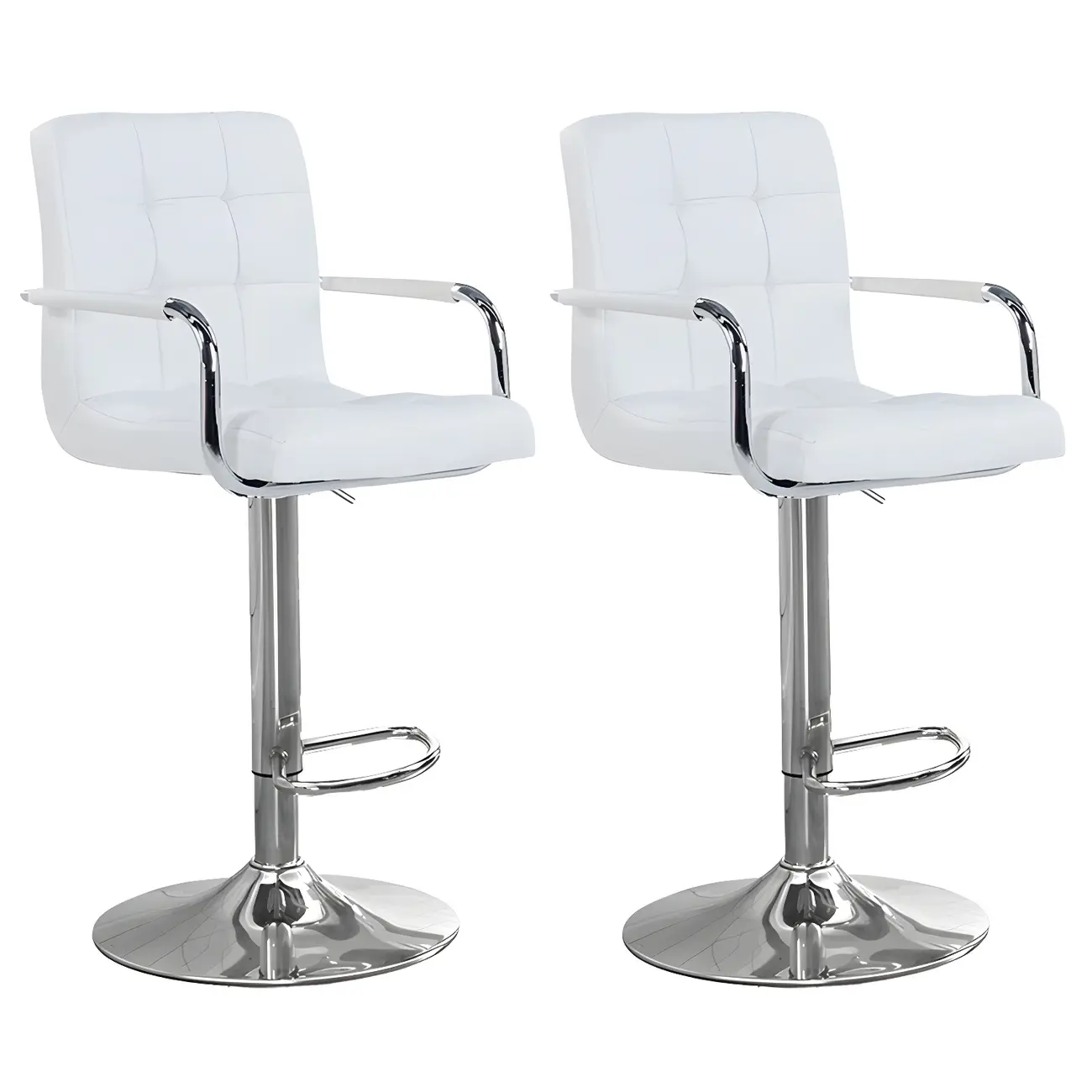 Faux Leather Adjustable Swivel Bar Stools with Backs Image - 61 | homeyfad