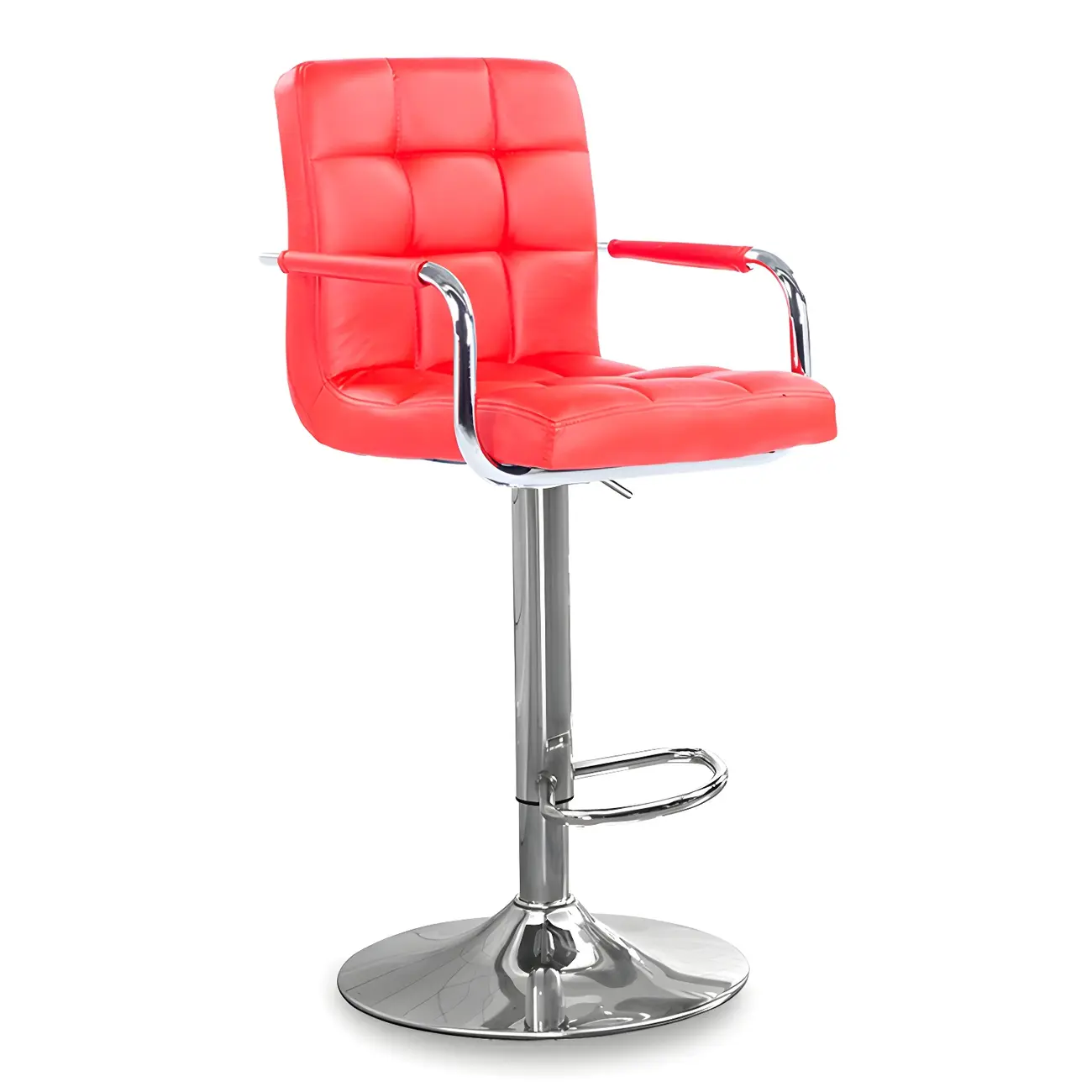 Faux Leather Adjustable Swivel Bar Stools with Backs Image - 64 | homeyfad