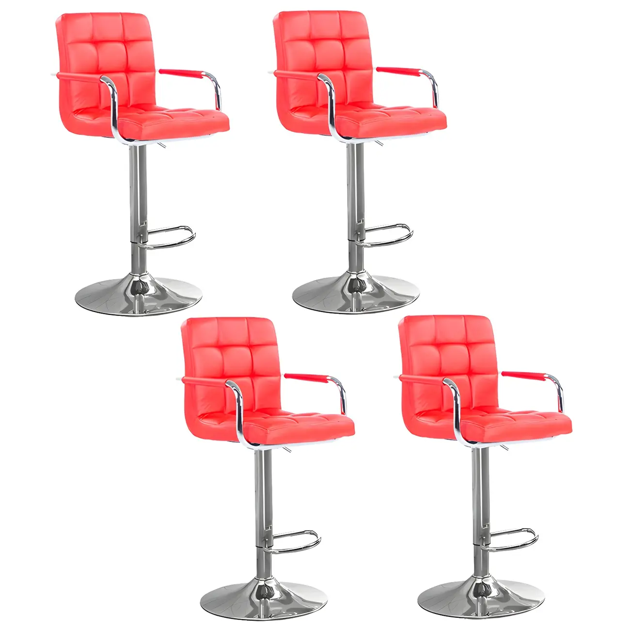 Faux Leather Adjustable Swivel Bar Stools with Backs Image - 66 | homeyfad
