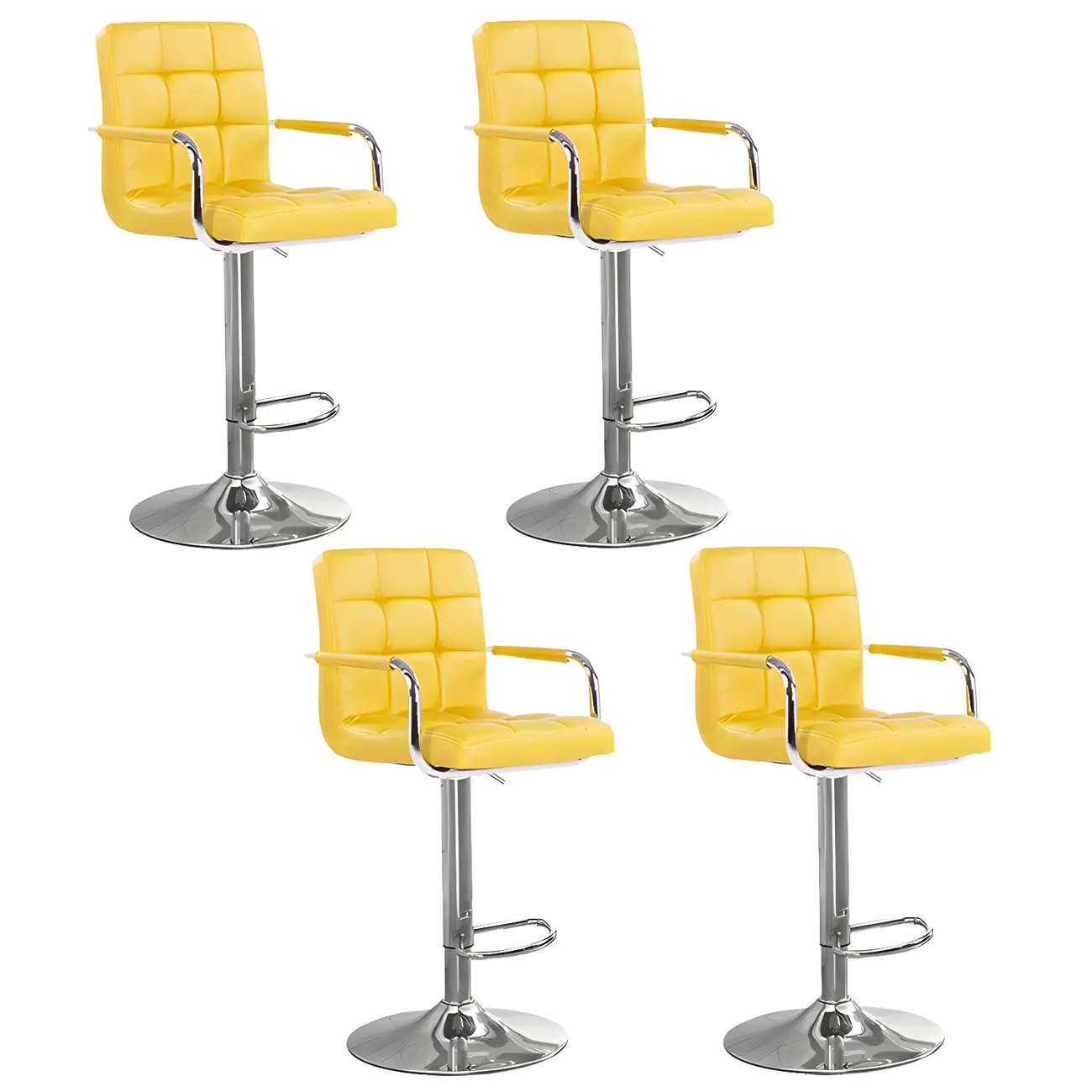 Faux Leather Adjustable Swivel Bar Stools with Backs Image - 74 | homeyfad