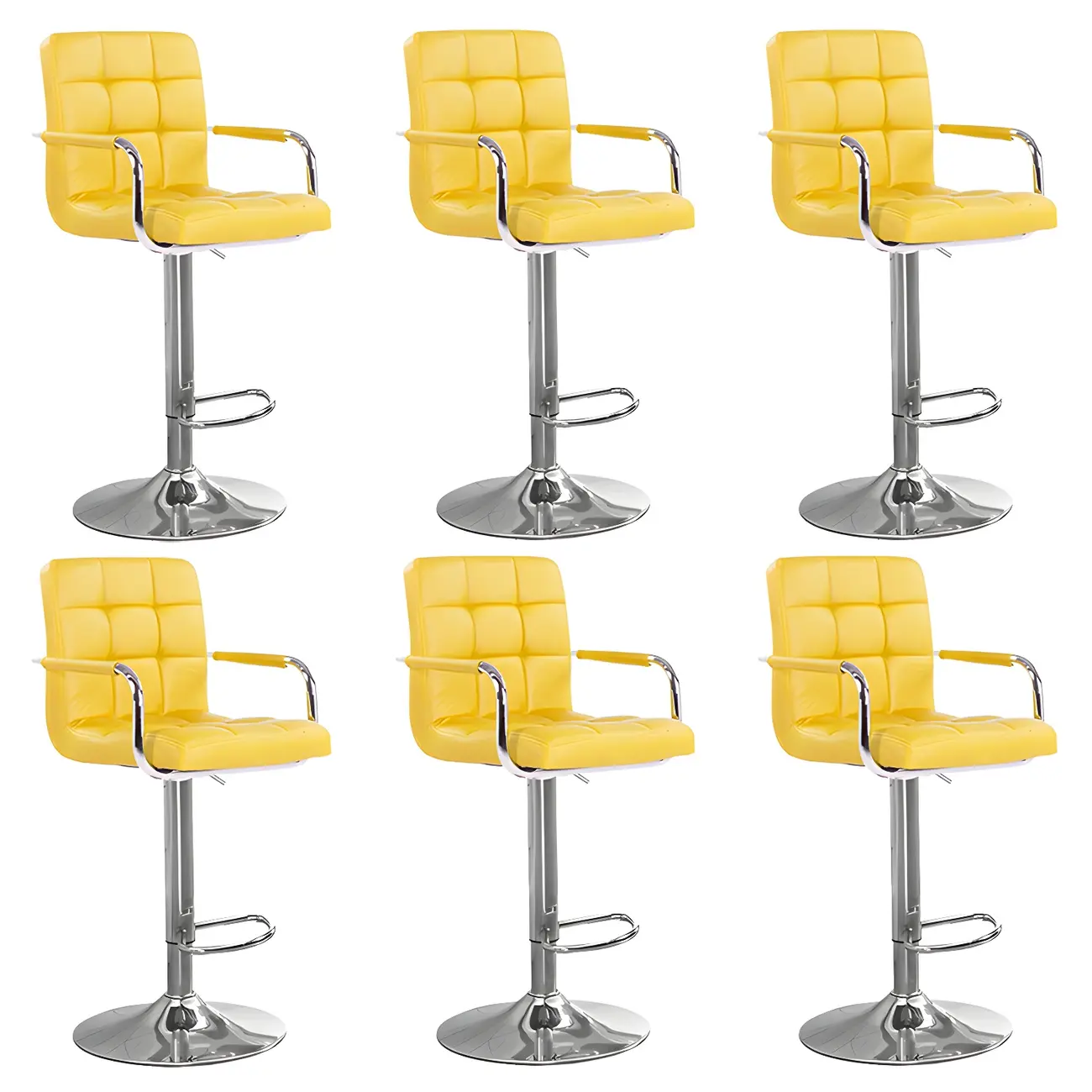 Faux Leather Adjustable Swivel Bar Stools with Backs Image - 75 | homeyfad