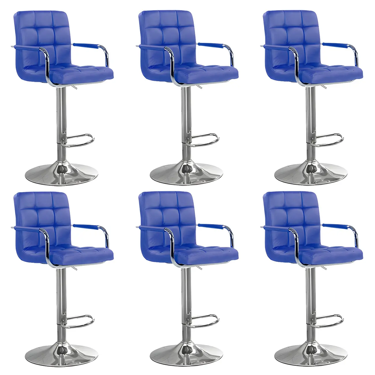 Faux Leather Adjustable Swivel Bar Stools with Backs Image - 79 | homeyfad