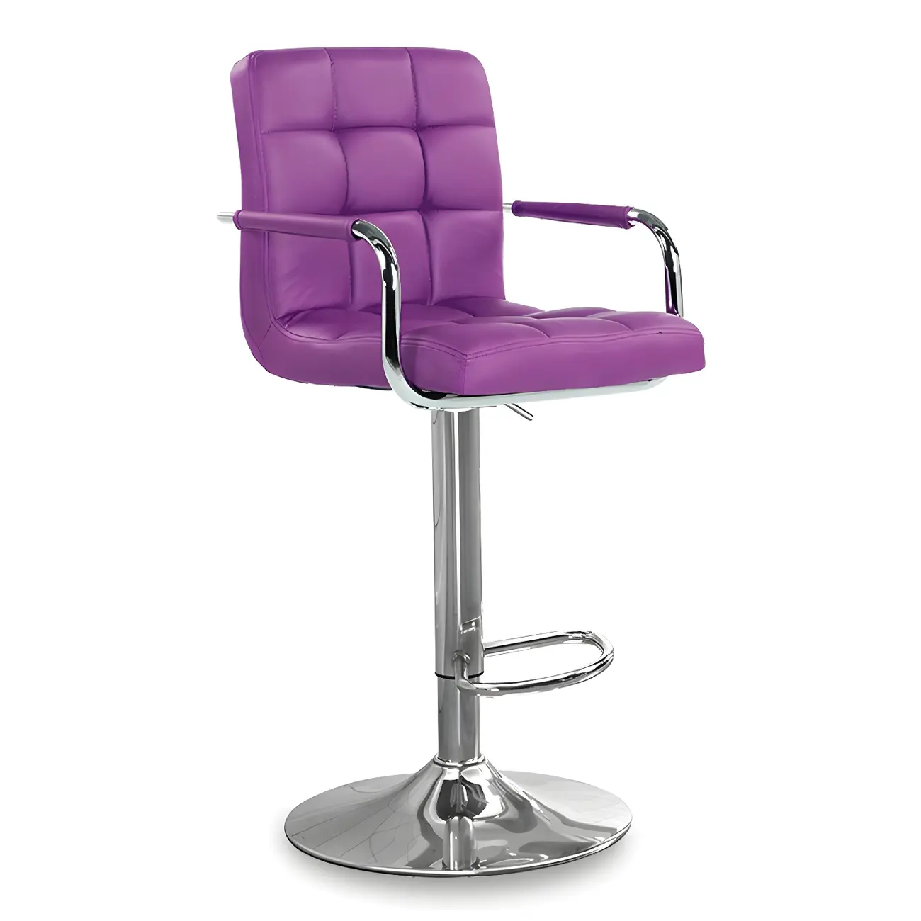 Faux Leather Adjustable Swivel Bar Stools with Backs Image - 80 | homeyfad