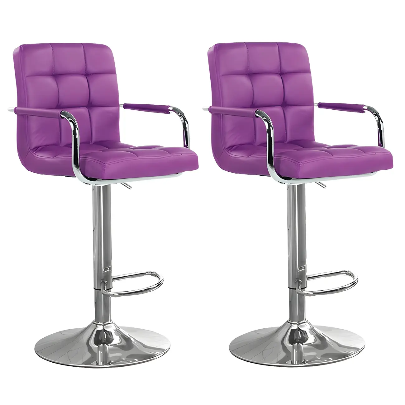 Faux Leather Adjustable Swivel Bar Stools with Backs Image - 81 | homeyfad