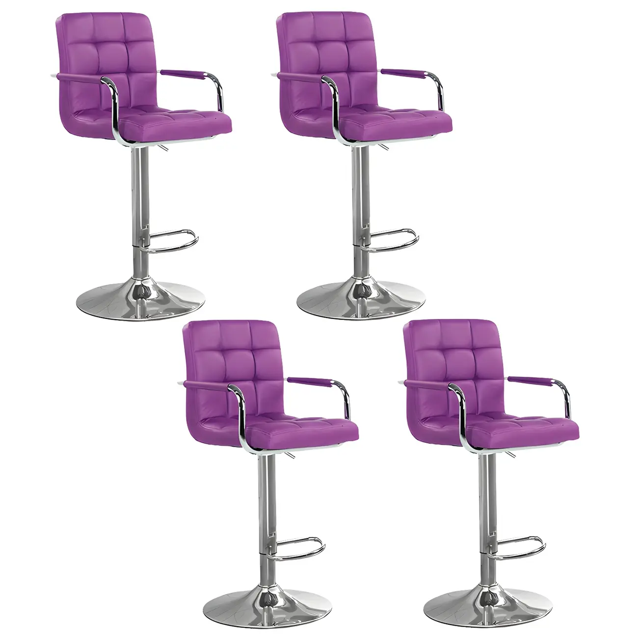 Faux Leather Adjustable Swivel Bar Stools with Backs Image - 82 | homeyfad