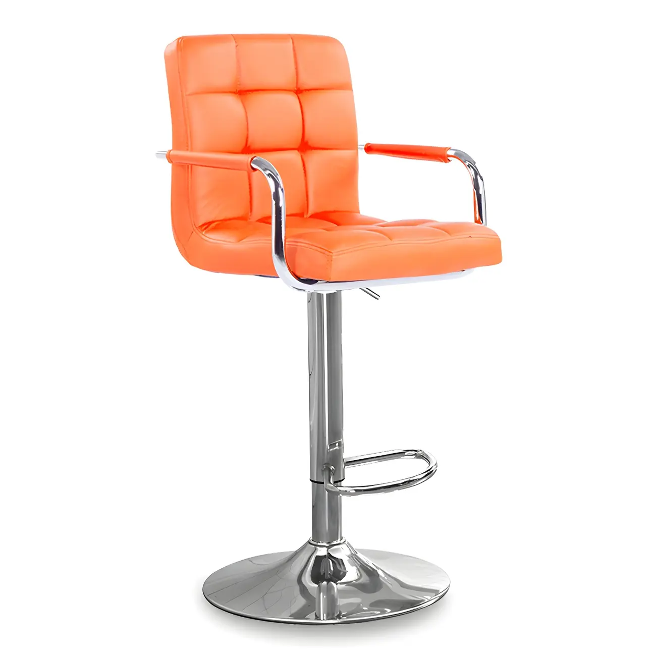 Faux Leather Adjustable Swivel Bar Stools with Backs Image - 84 | homeyfad