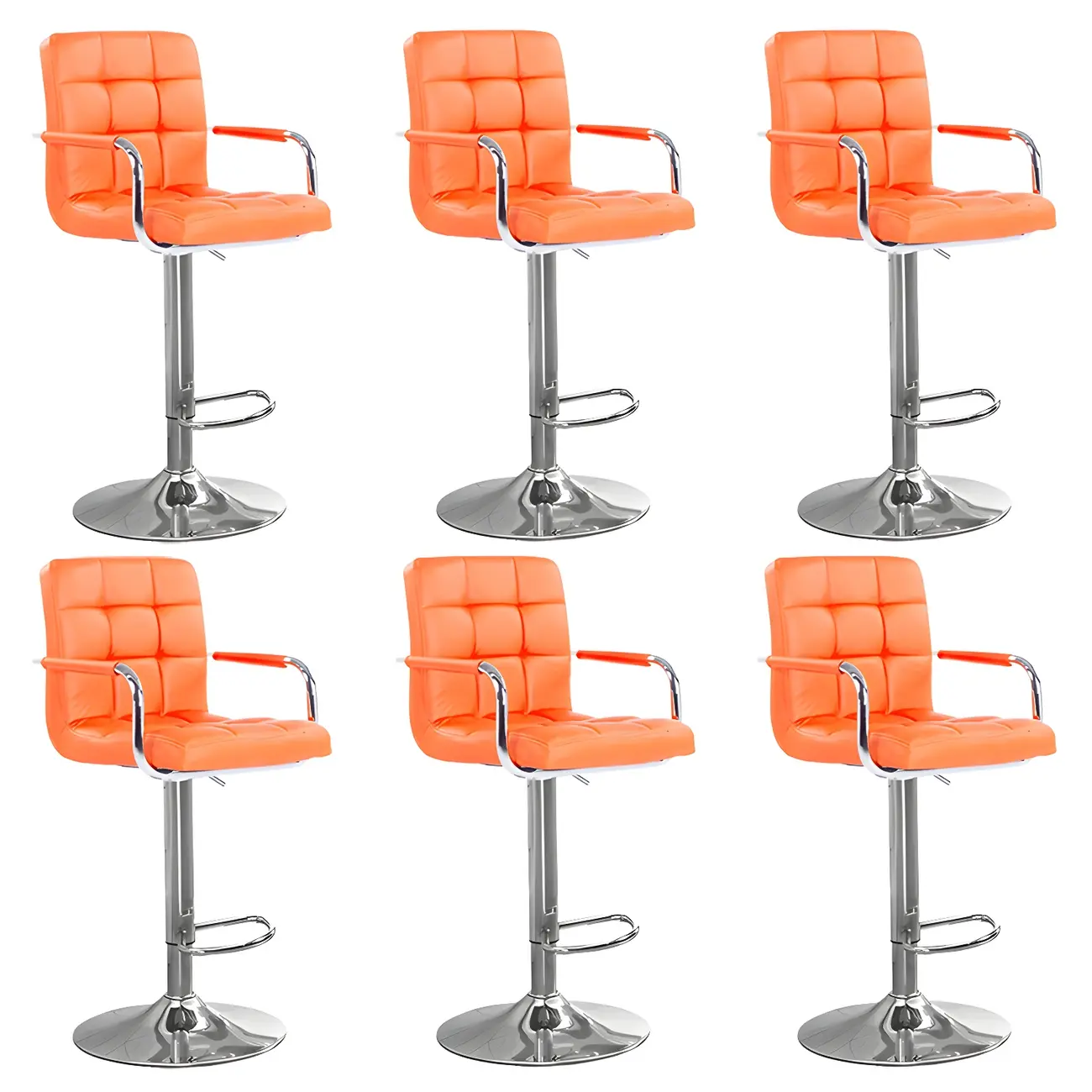 Faux Leather Adjustable Swivel Bar Stools with Backs Image - 87 | homeyfad