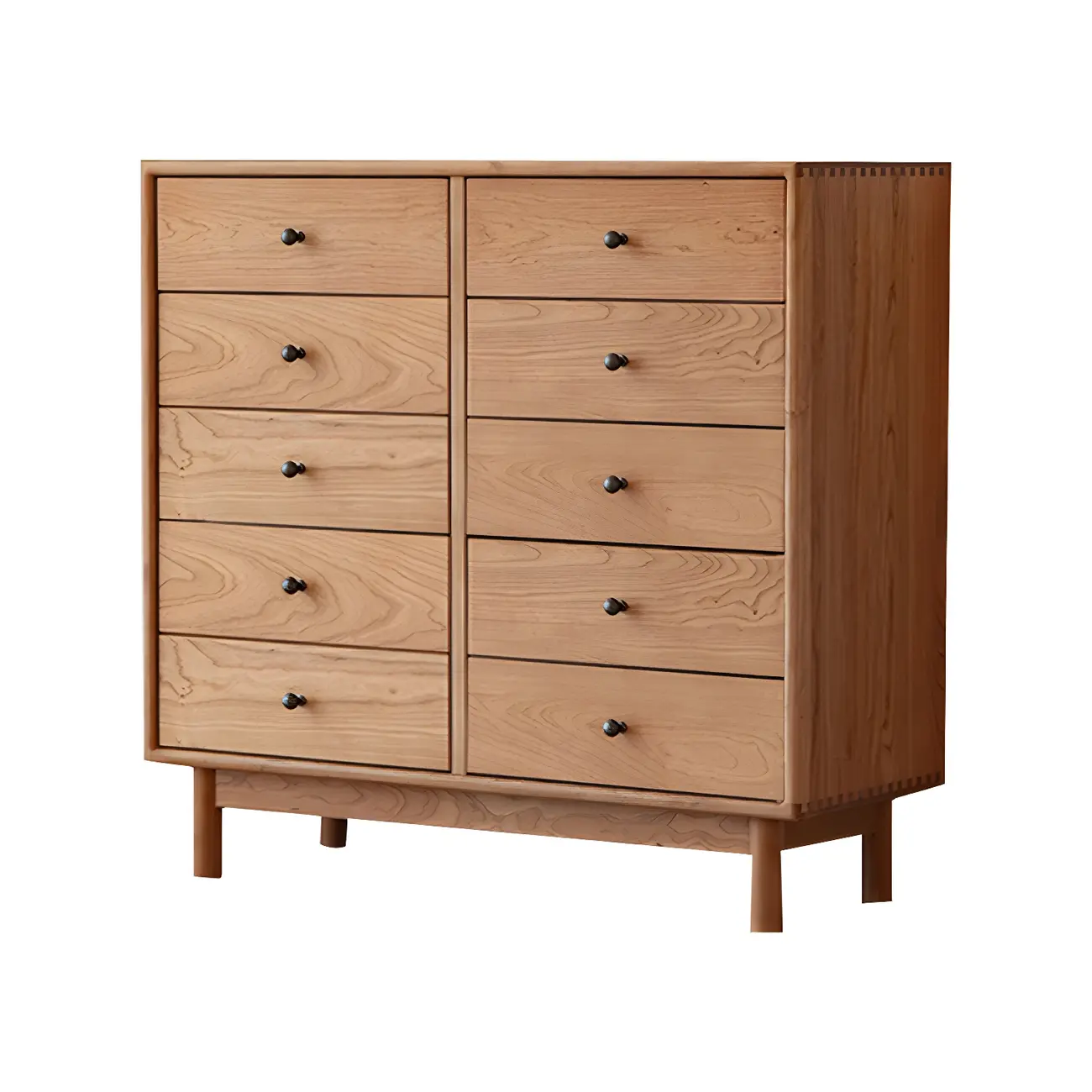 Durable Natural Wooden Bachelor Chest with Shelves for Home Image - 8 | homeyfad