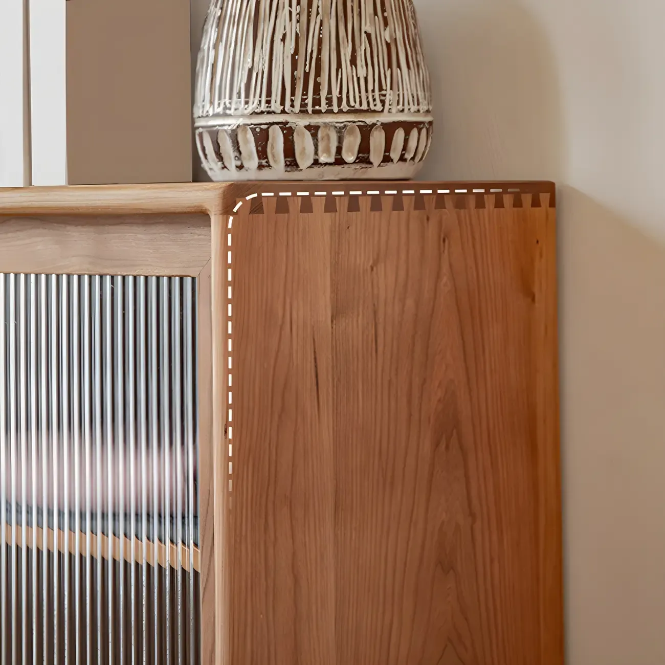 Durable Natural Wooden Bachelor Chest with Shelves for Home Image - 9