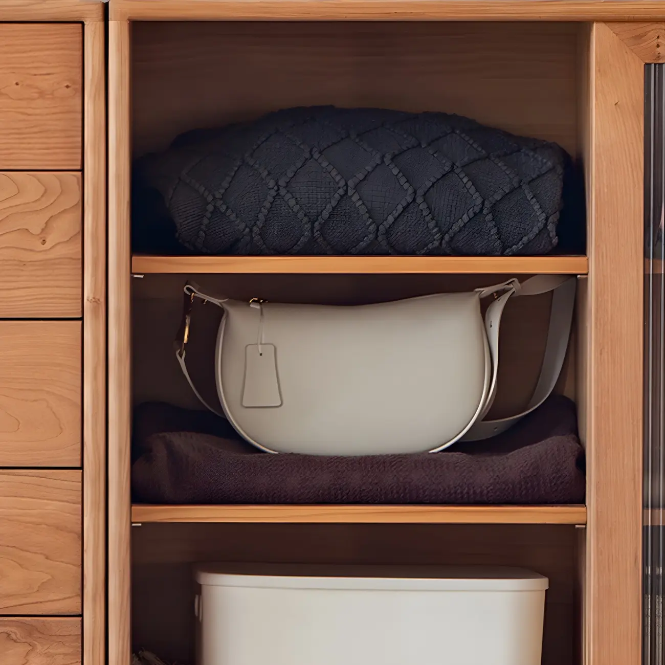 Durable Natural Wooden Bachelor Chest with Shelves for Home Image - 14 | homeyfad