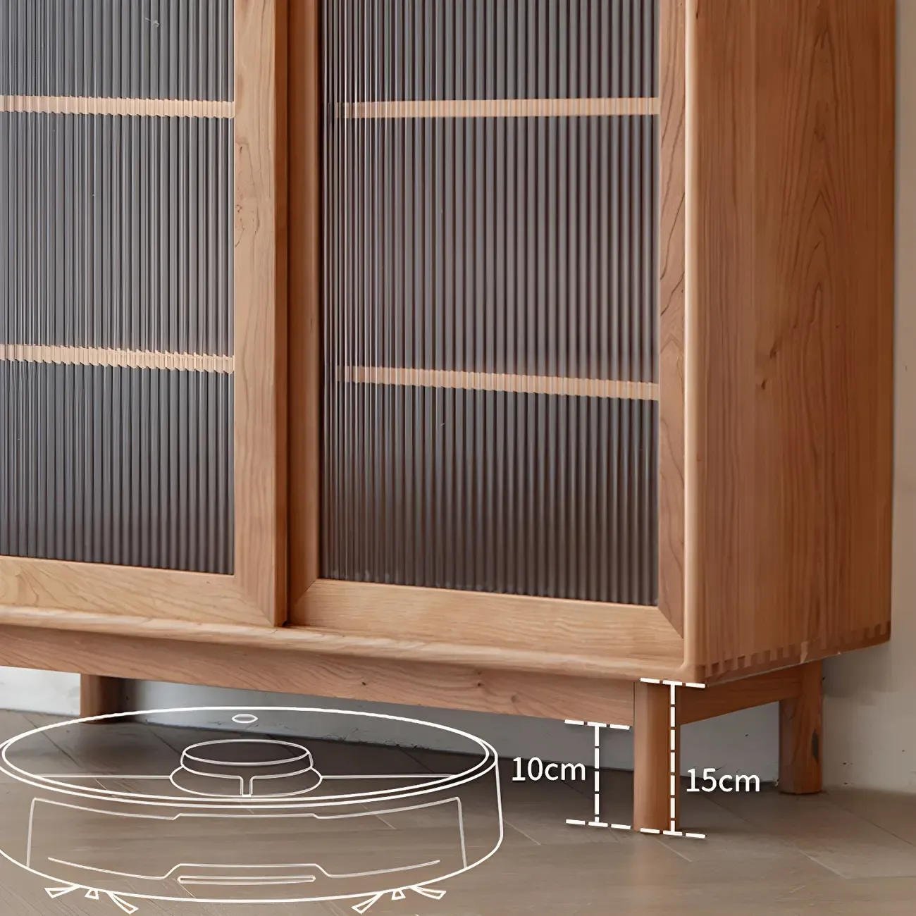 Durable Natural Wooden Bachelor Chest with Shelves for Home Image - 15