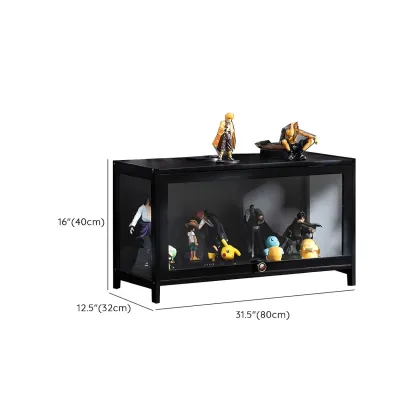 Elegant Black Bamboo Clear Figure Display Cabinett Image - 33