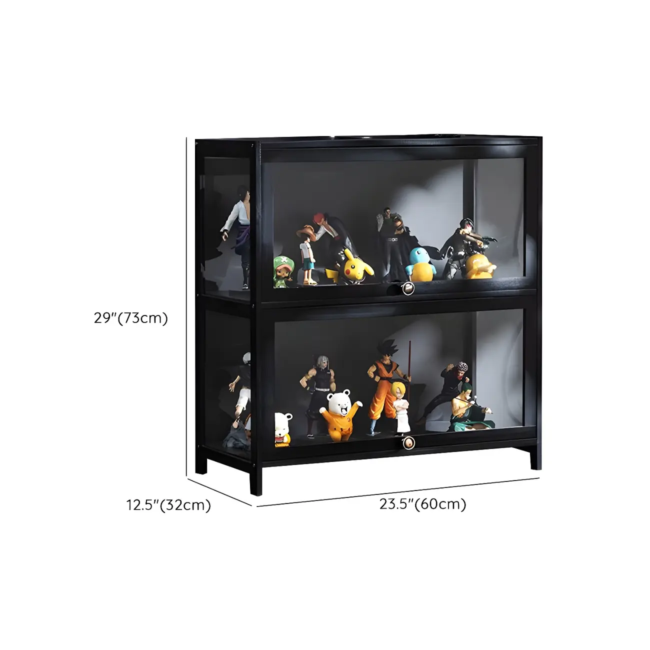 Elegant Black Bamboo Clear Figure Display Cabinett Image - 34 | homeyfad