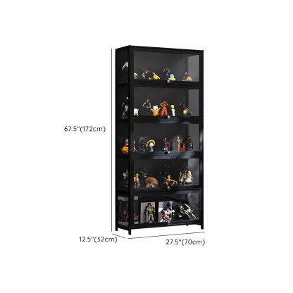 Elegant Black Bamboo Clear Figure Display Cabinett Image - 44