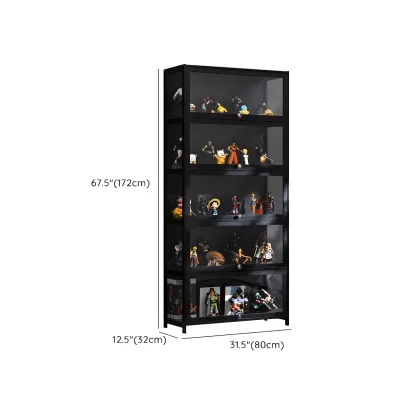 Elegant Black Bamboo Clear Figure Display Cabinett Image - 45