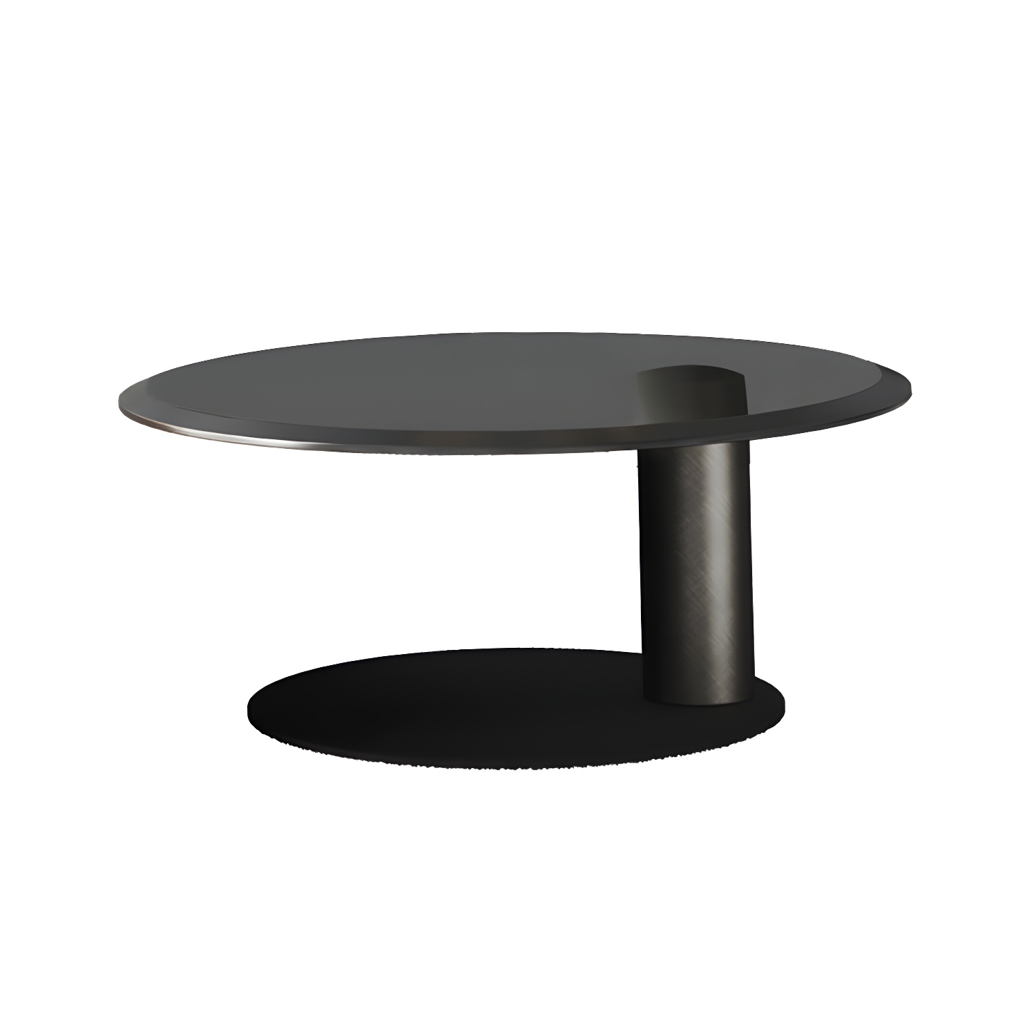 Brown Round Metal Base Wooden Coffee Table | homeyfad