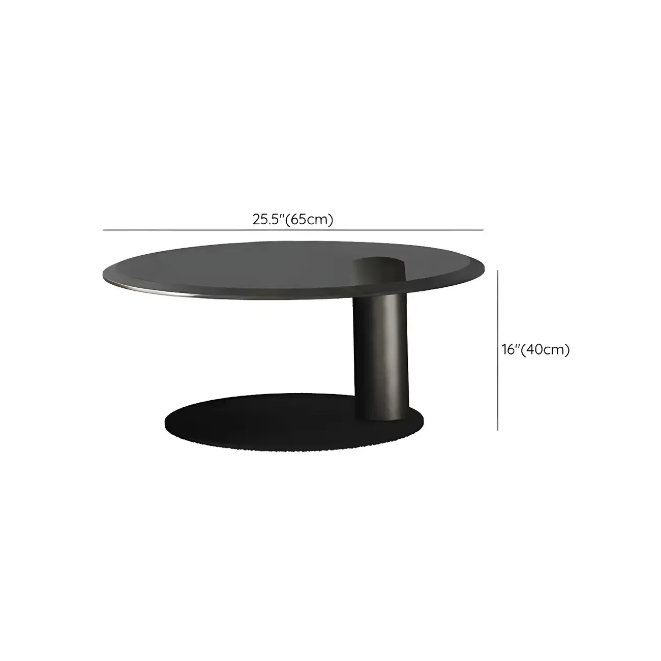 Brown Round Metal Base Wooden Coffee Table Image - 11