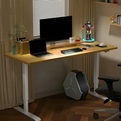 Traditional Metal-Wood Adjustable Standing Desk for Home Office Image - 3