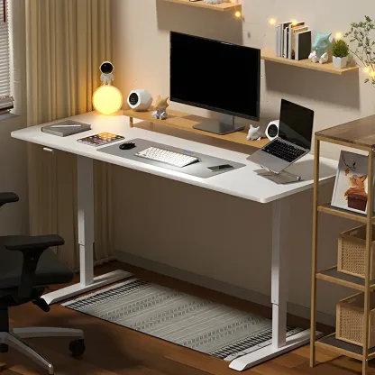 Traditional Metal-Wood Adjustable Standing Desk for Home Office Image - 5