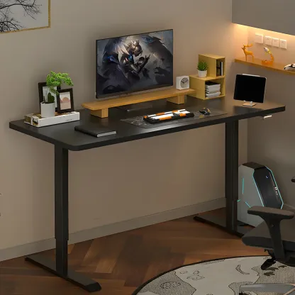 Traditional Metal-Wood Adjustable Standing Desk for Home Office Image - 2
