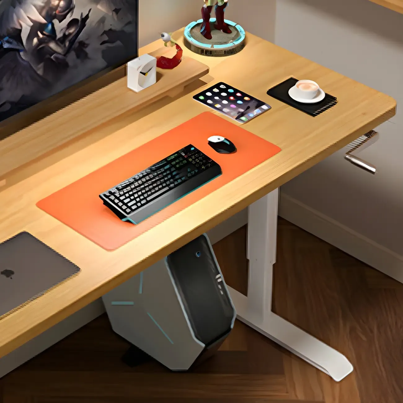 Traditional Metal-Wood Adjustable Standing Desk for Home Office Image - 11
