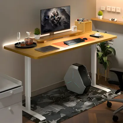 Traditional Metal-Wood Adjustable Standing Desk for Home Office Image - 14