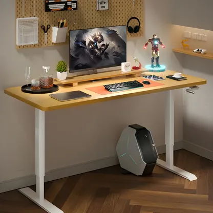 Traditional Metal-Wood Adjustable Standing Desk for Home Office Image - 1