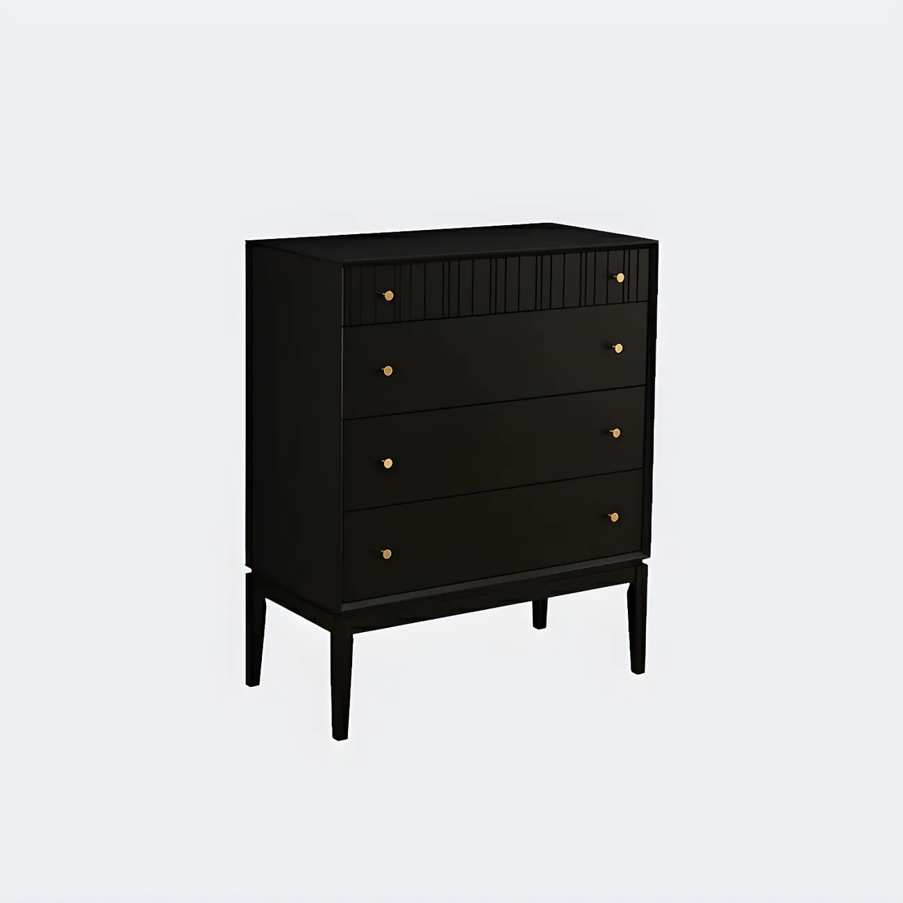 Classic Black Wooden Bachelor Chest with Drawers for Bedroom Image - 2 | homeyfad