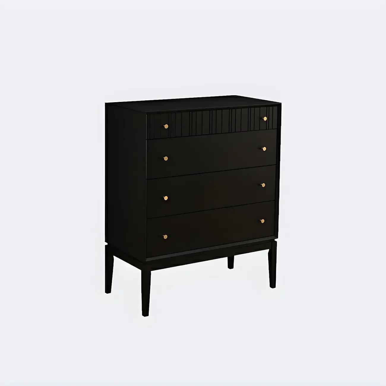 Classic Black Wooden Bachelor Chest with Drawers for Bedroom Image - 2