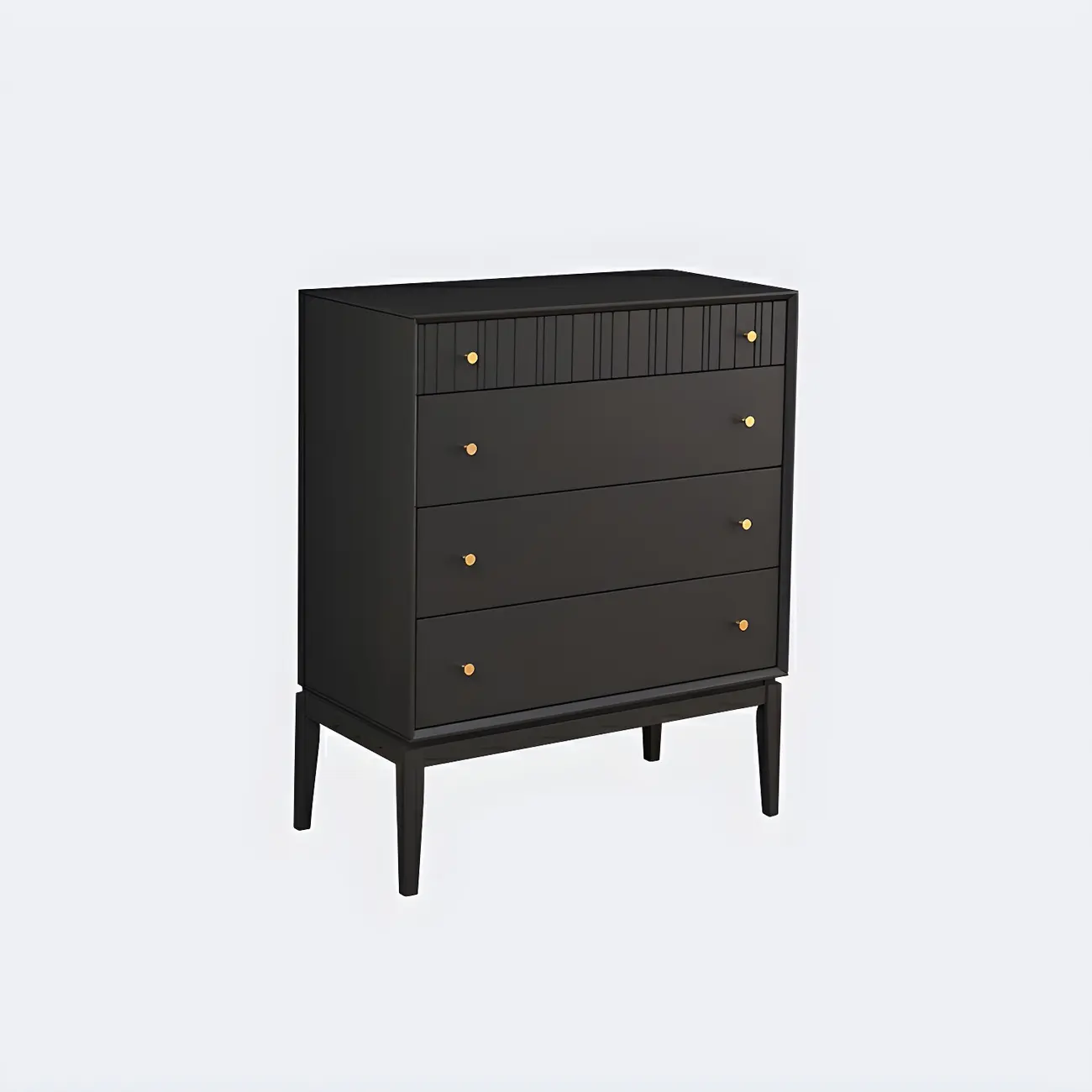 Classic Black Wooden Bachelor Chest with Drawers for Bedroom Image - 3 | homeyfad